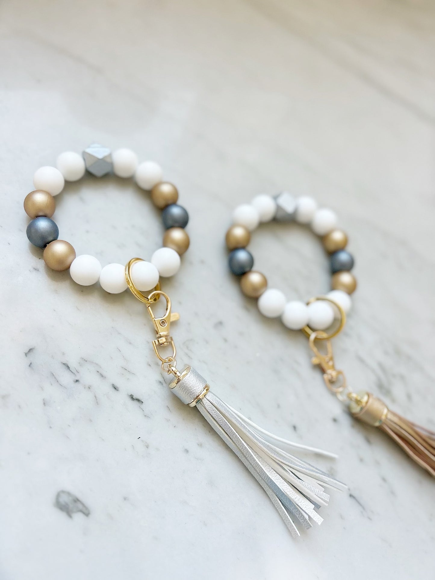 Two-Tone Wristband Keychain