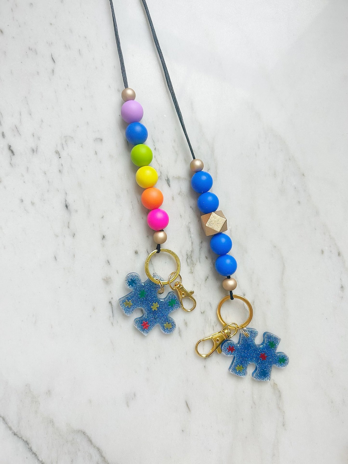 Autism Awareness Lanyard {puzzle charm included}