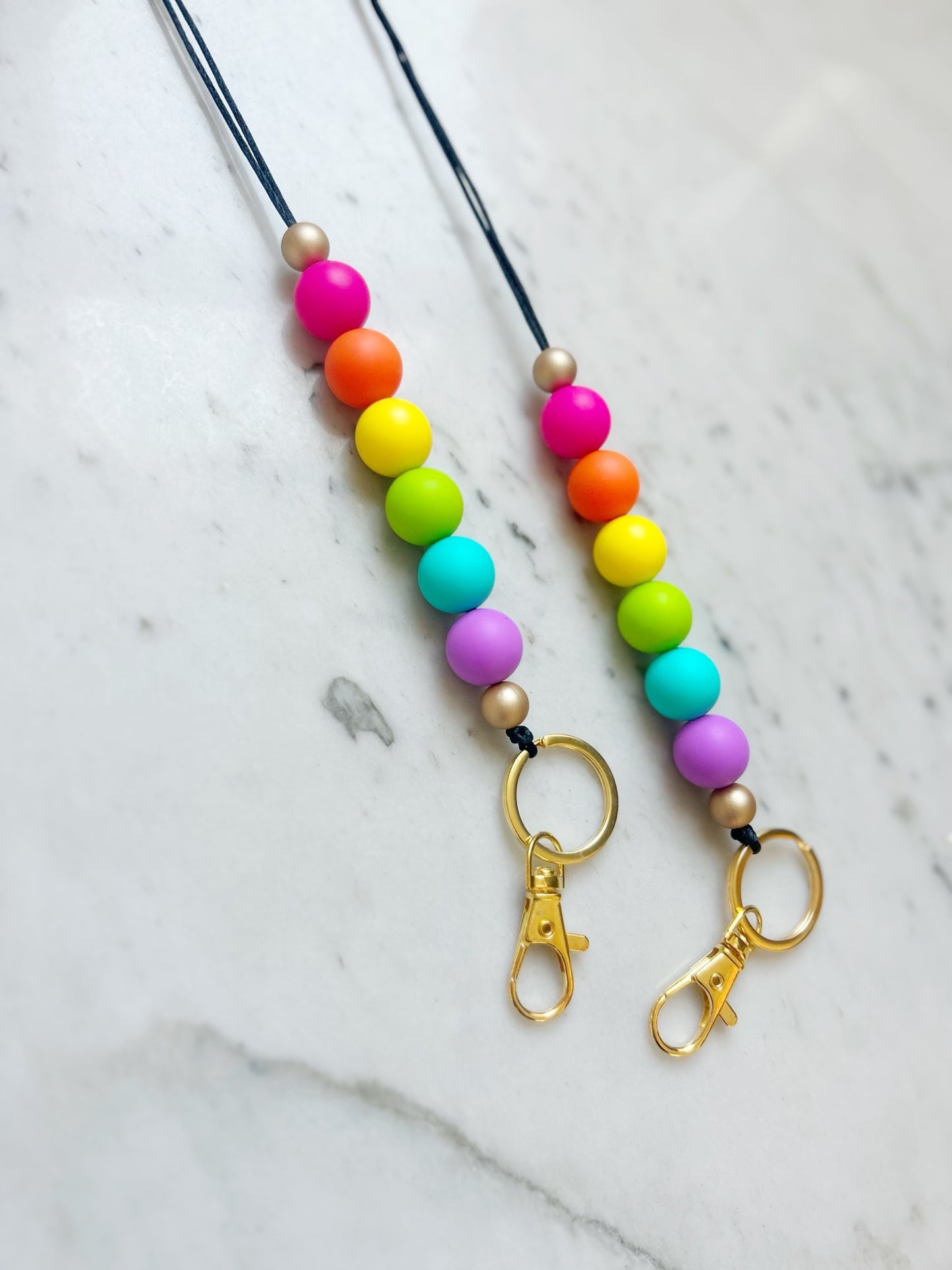 Neon Rainbow Lanyard