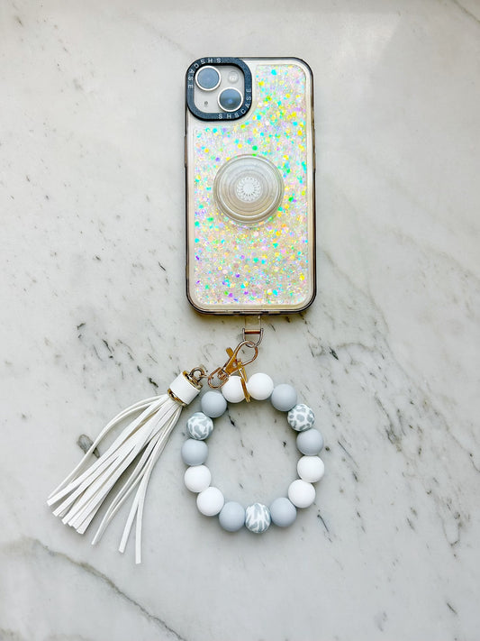 Phone Wristband Keychain: Grey Subtle Party Animal