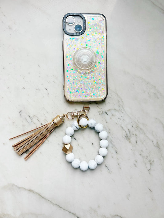 Phone Wristband Keychain: Marble-ous