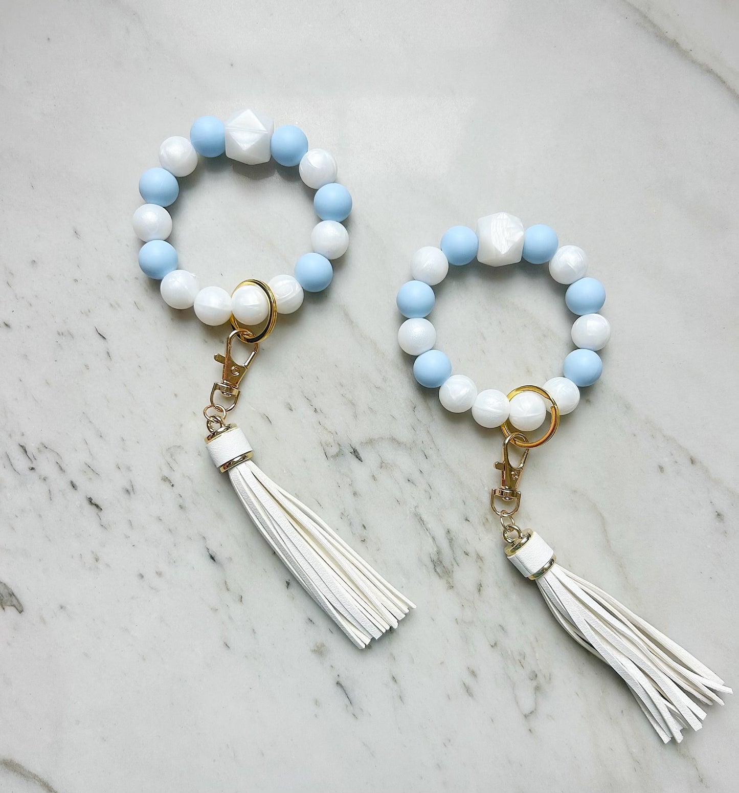 Baby Blue Bliss Wristband Keychain