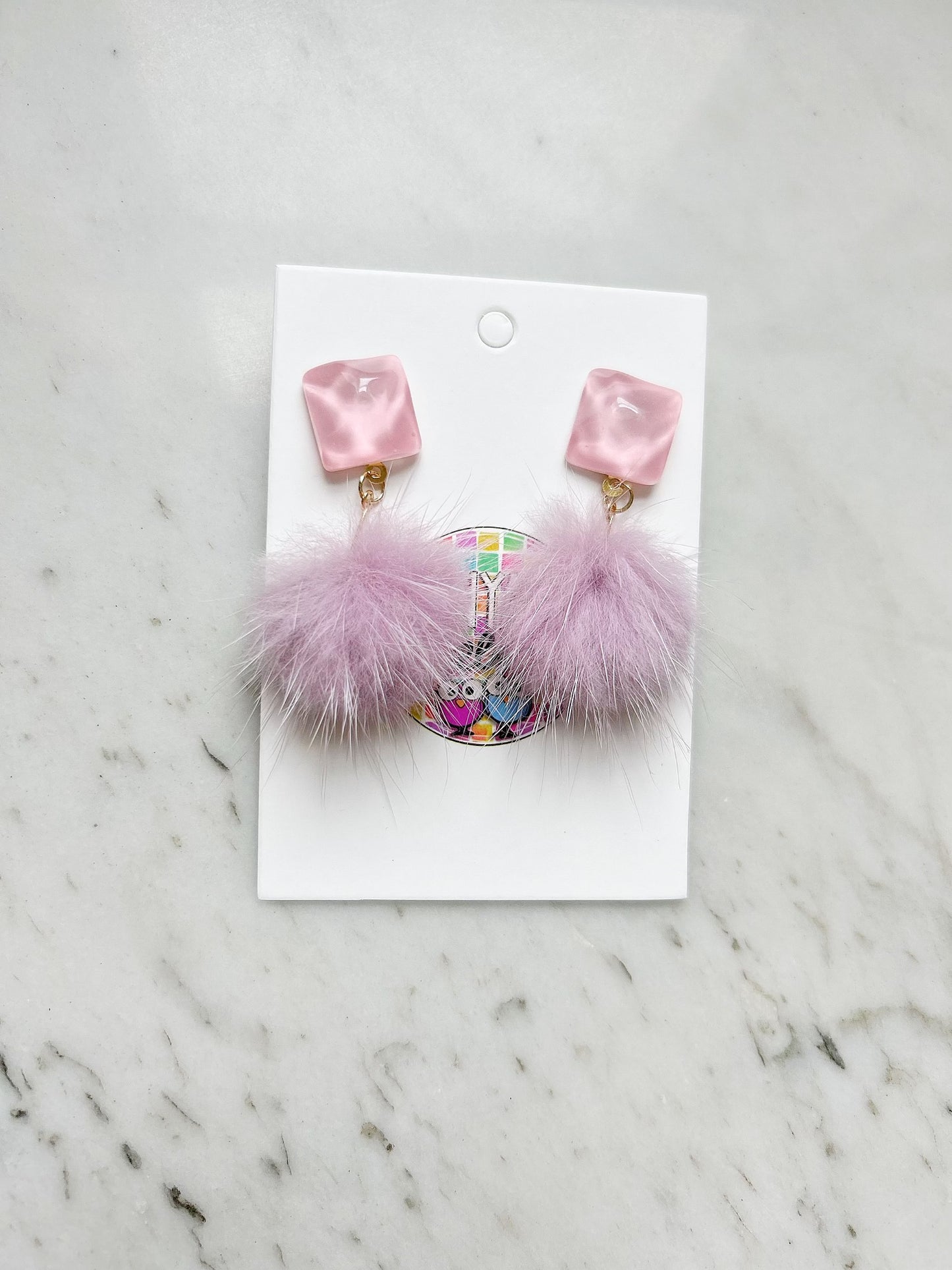 Purple Poof Earrings