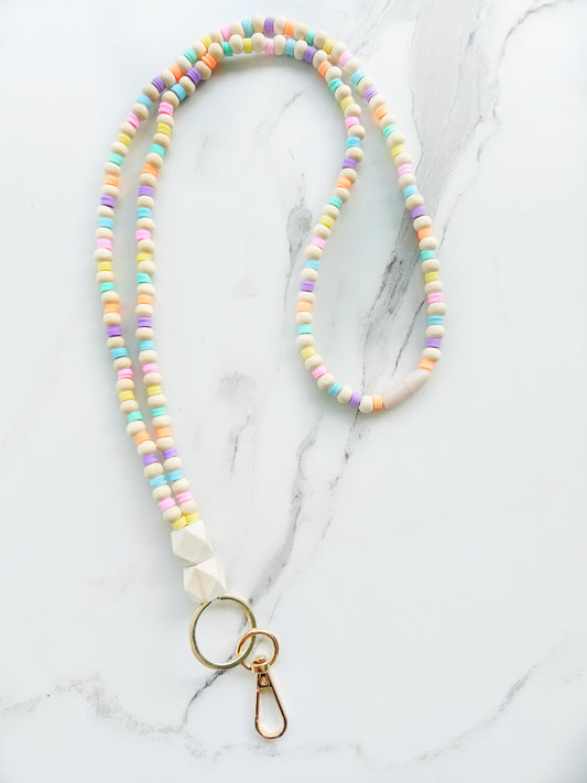 Pastel Perfection Lanyard (Fully Beaded)