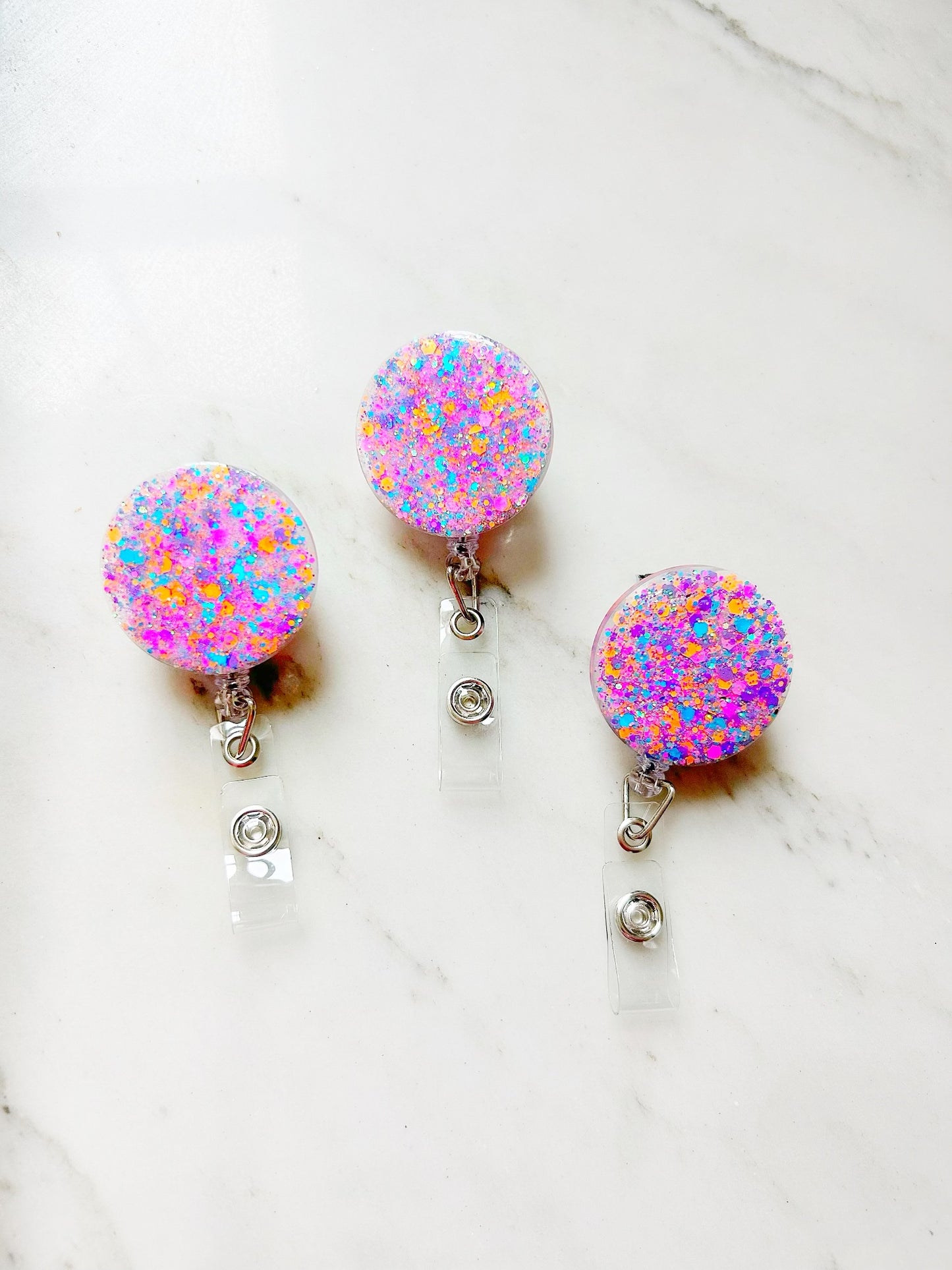 Glitter Badge Reel: Multicolor