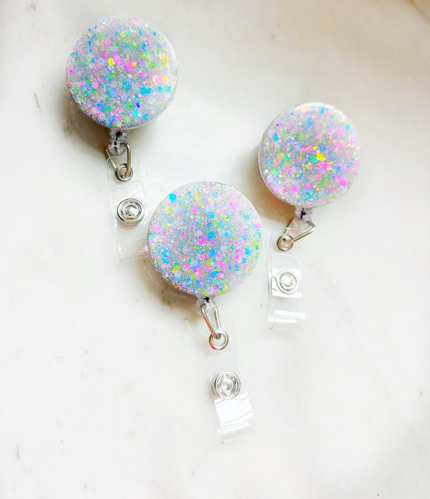 Glitter Badge Reel: Pastels