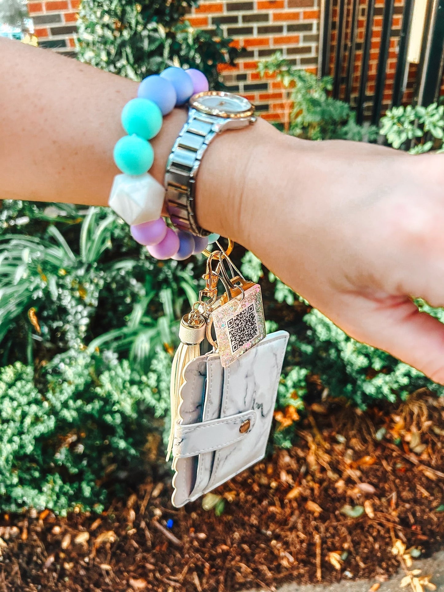 Phone Wristband Keychain: Light Blue Solid