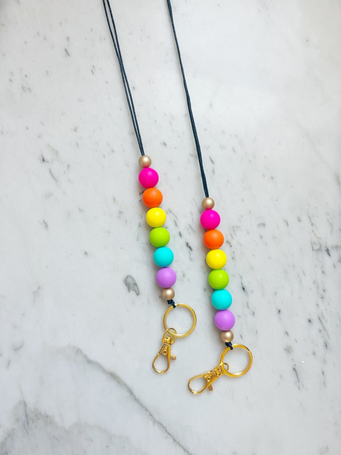 Neon Rainbow Lanyard