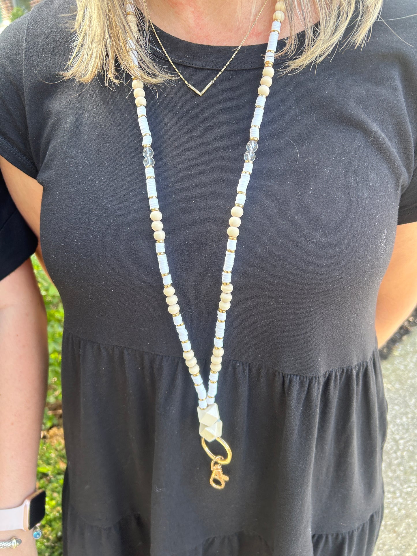 The Neutral Pallette Lanyard (Fully Beaded)