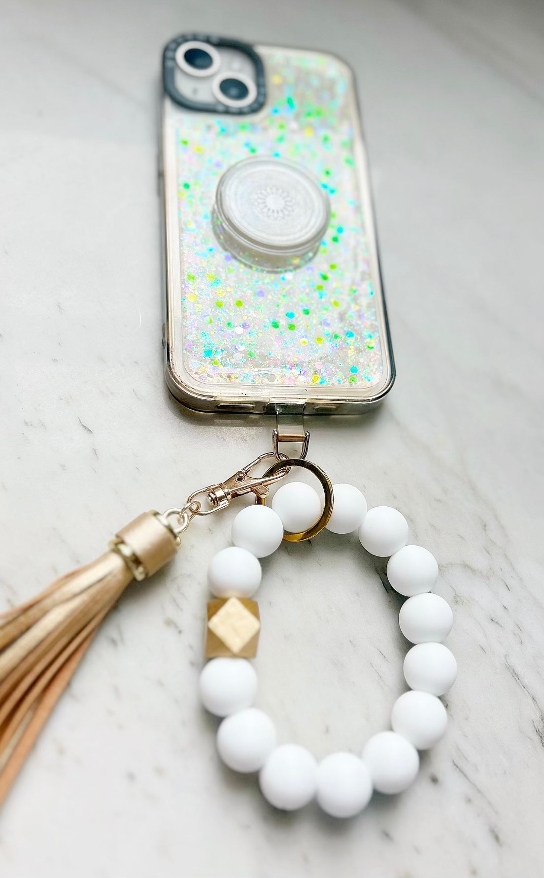 Phone Wristband Keychain: Classic Gold