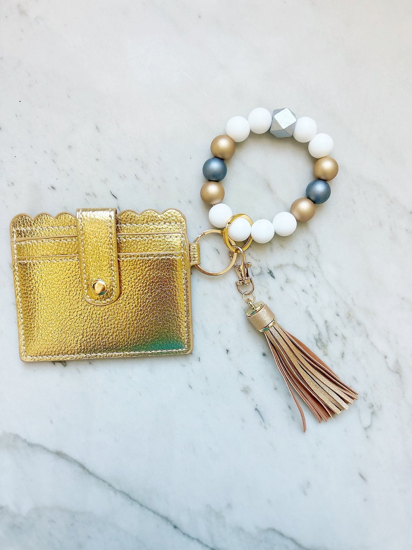 Two-Tone Wristband Keychain