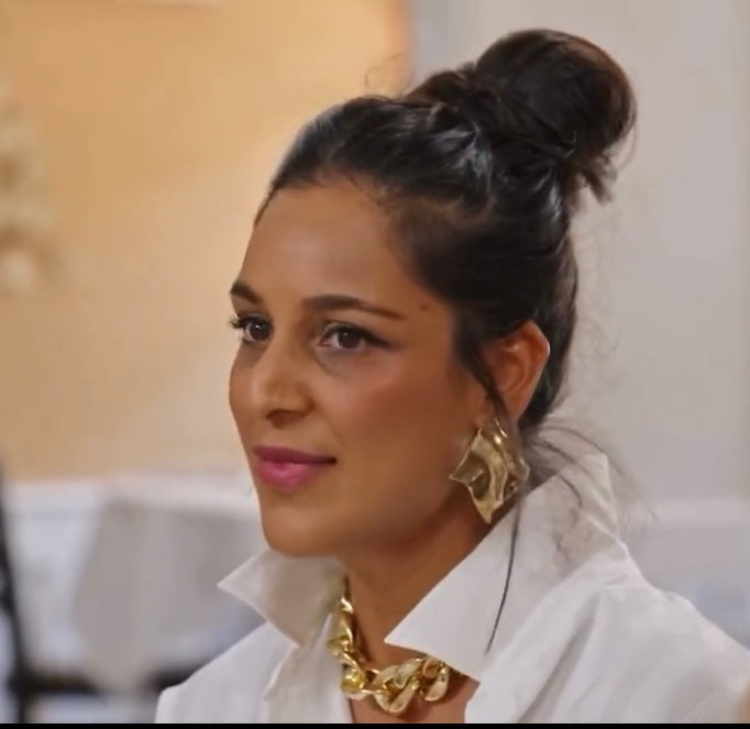 Crinkle Gold Stud Earrings