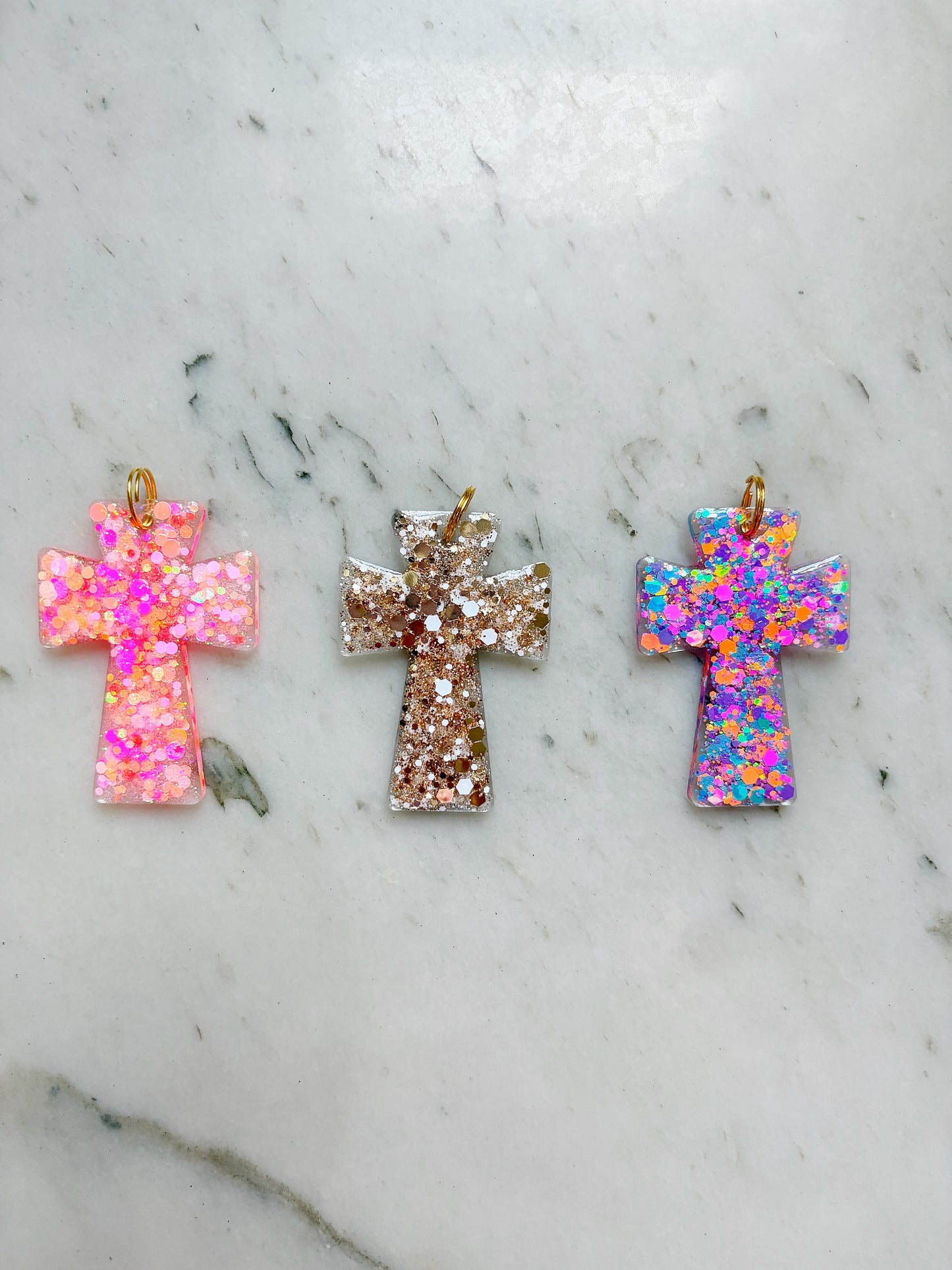 Wristband Keychain + Cross Charm
