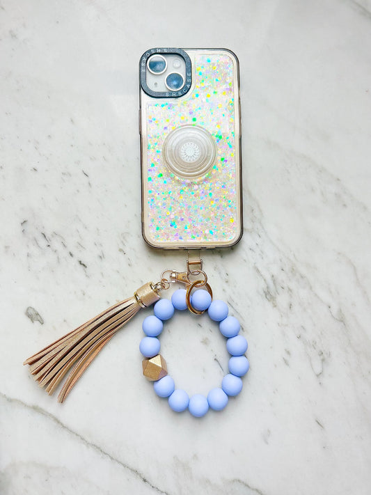 Phone Wristband Keychain: Periwinkle Solid