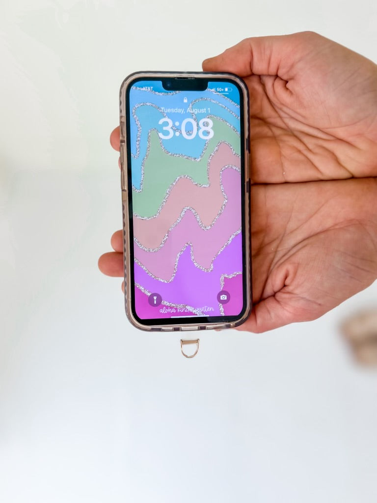 Phone Wristband Keychain: Light Pink Solid