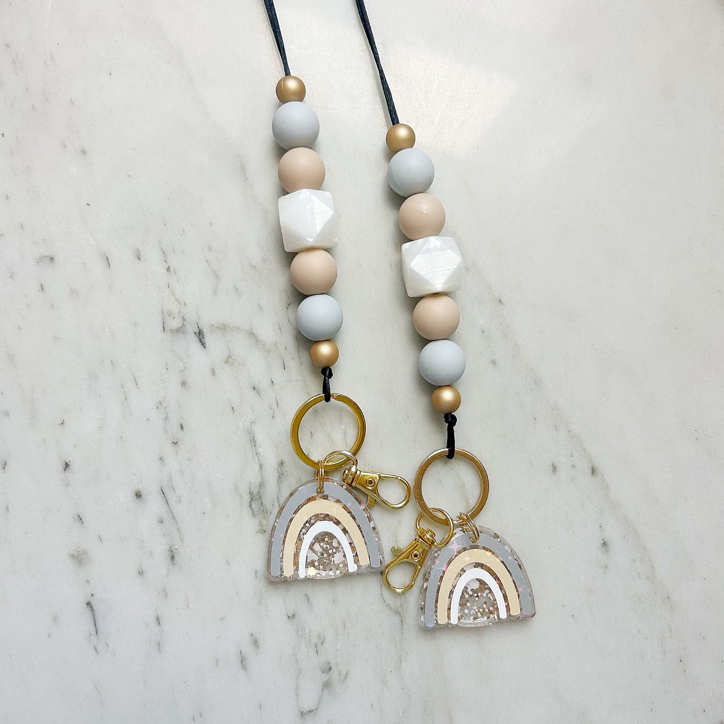 Boho Rainbow Lanyard {rainbow charm included}