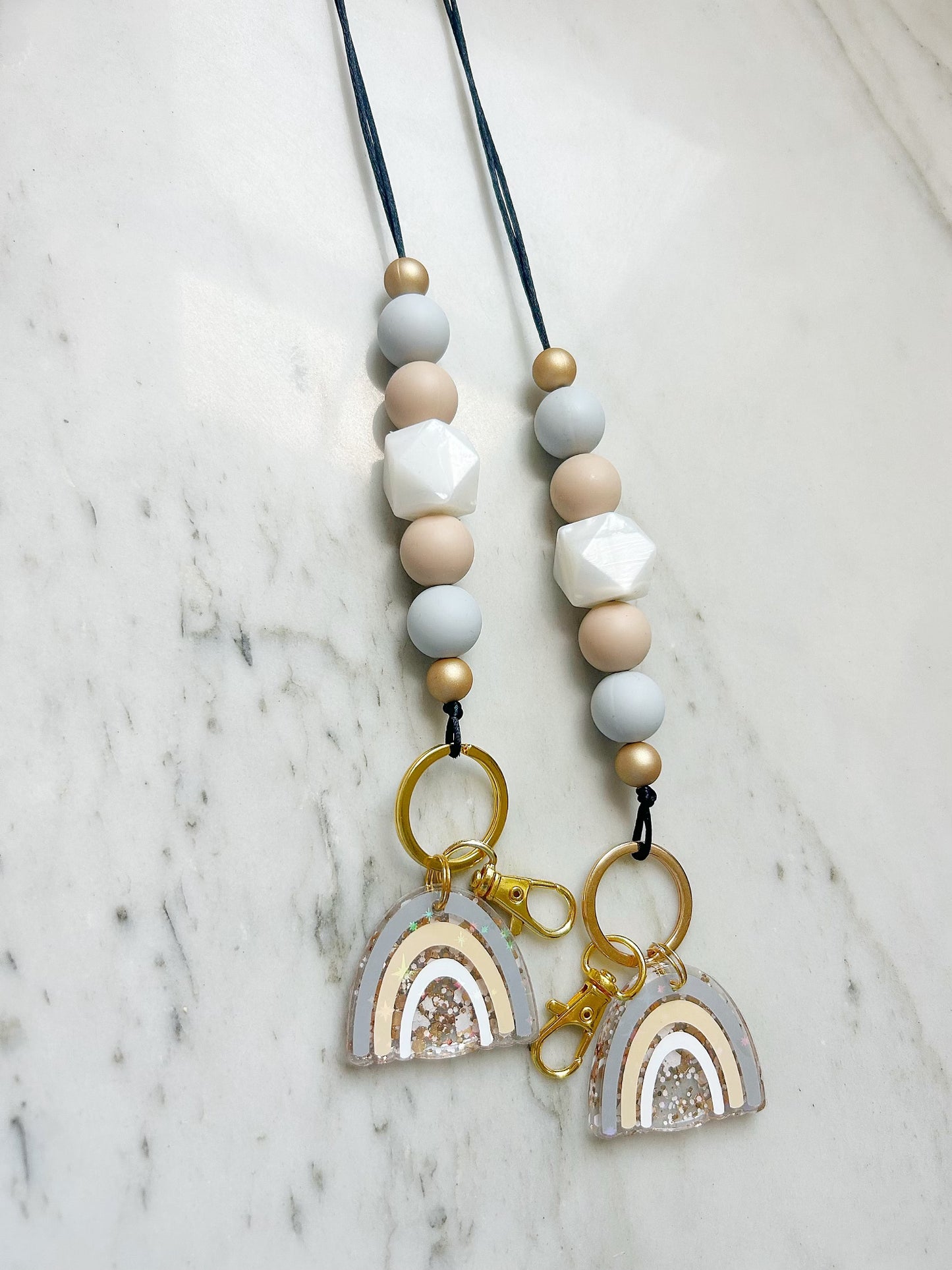 Boho Rainbow Lanyard {rainbow charm included}