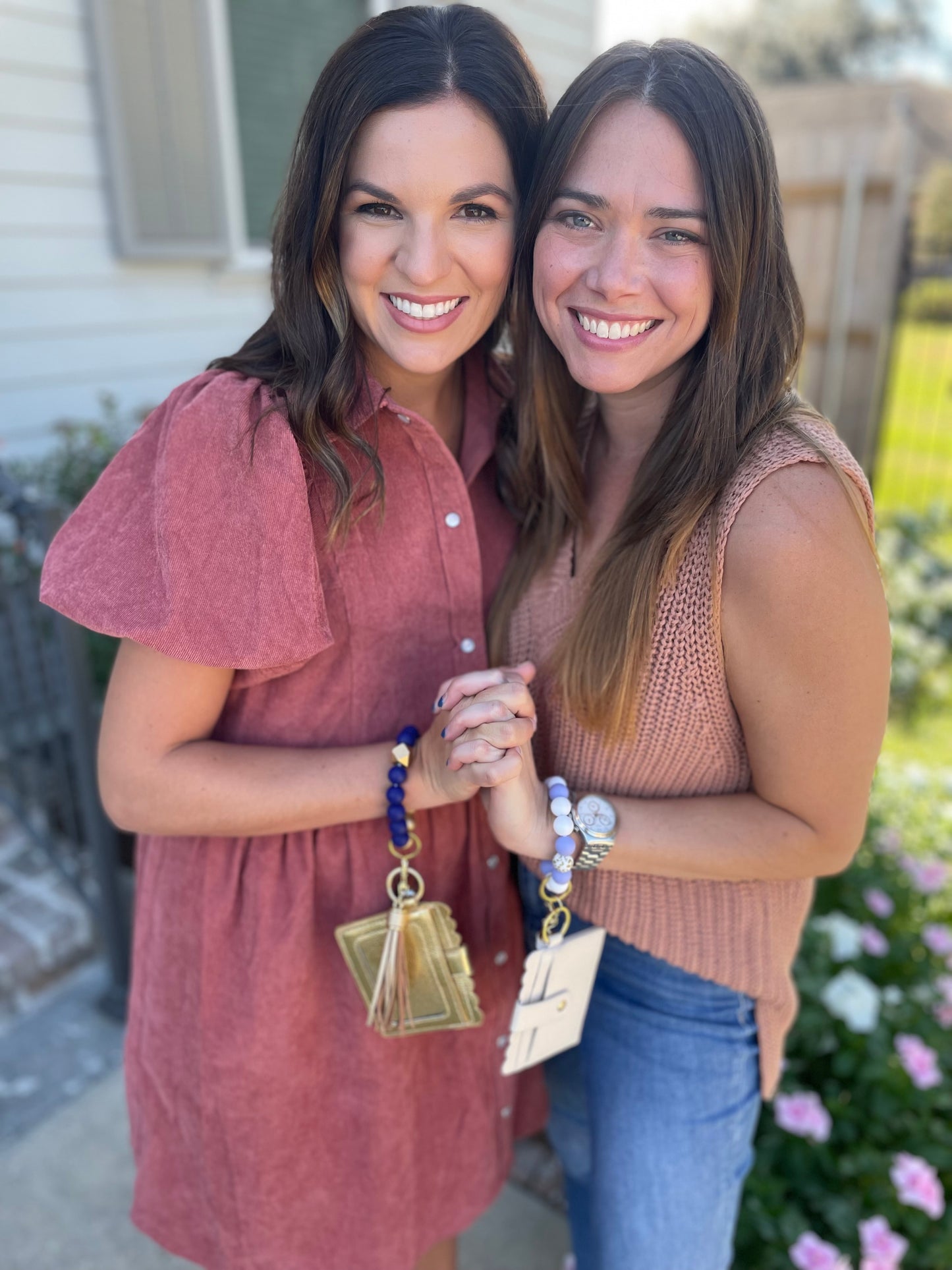 The Bold Type Wristband Keychain- Navy/Emerald