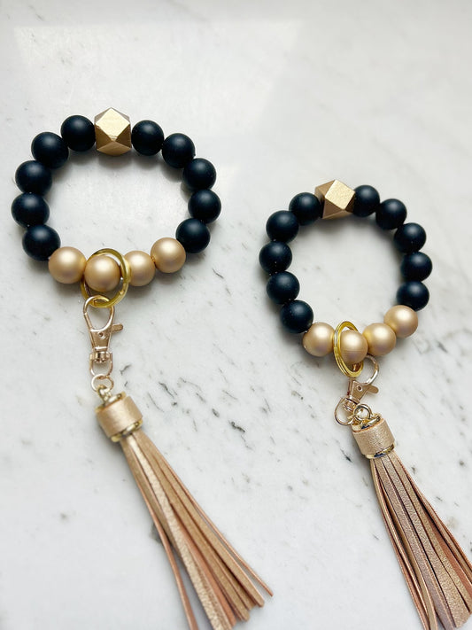 The Bold Type Wristband Keychain- Black