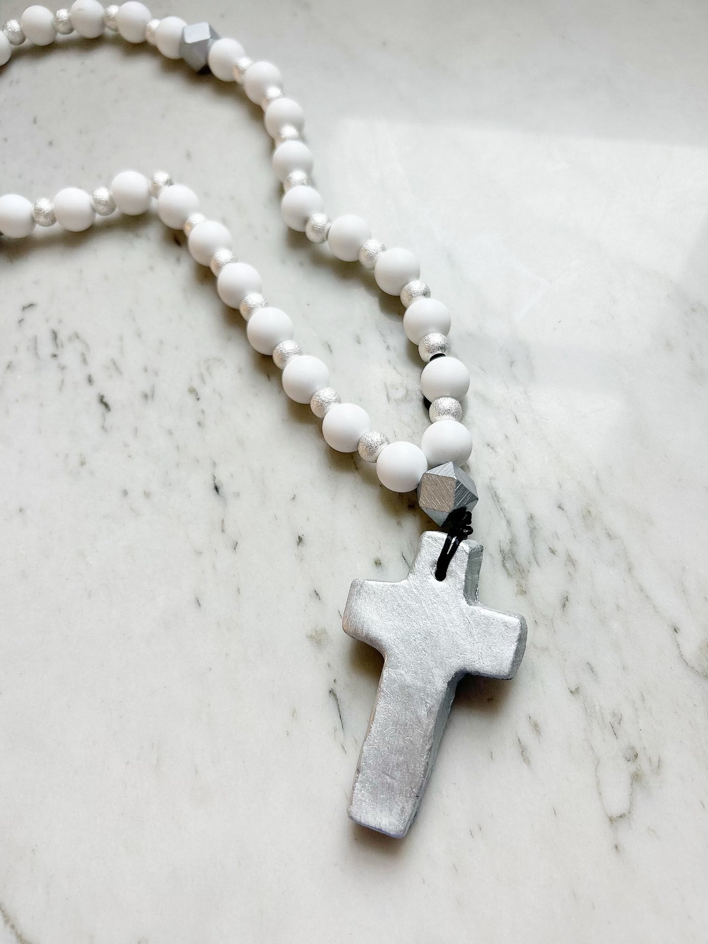 Prayer Beads with SILVER- Longer Version
