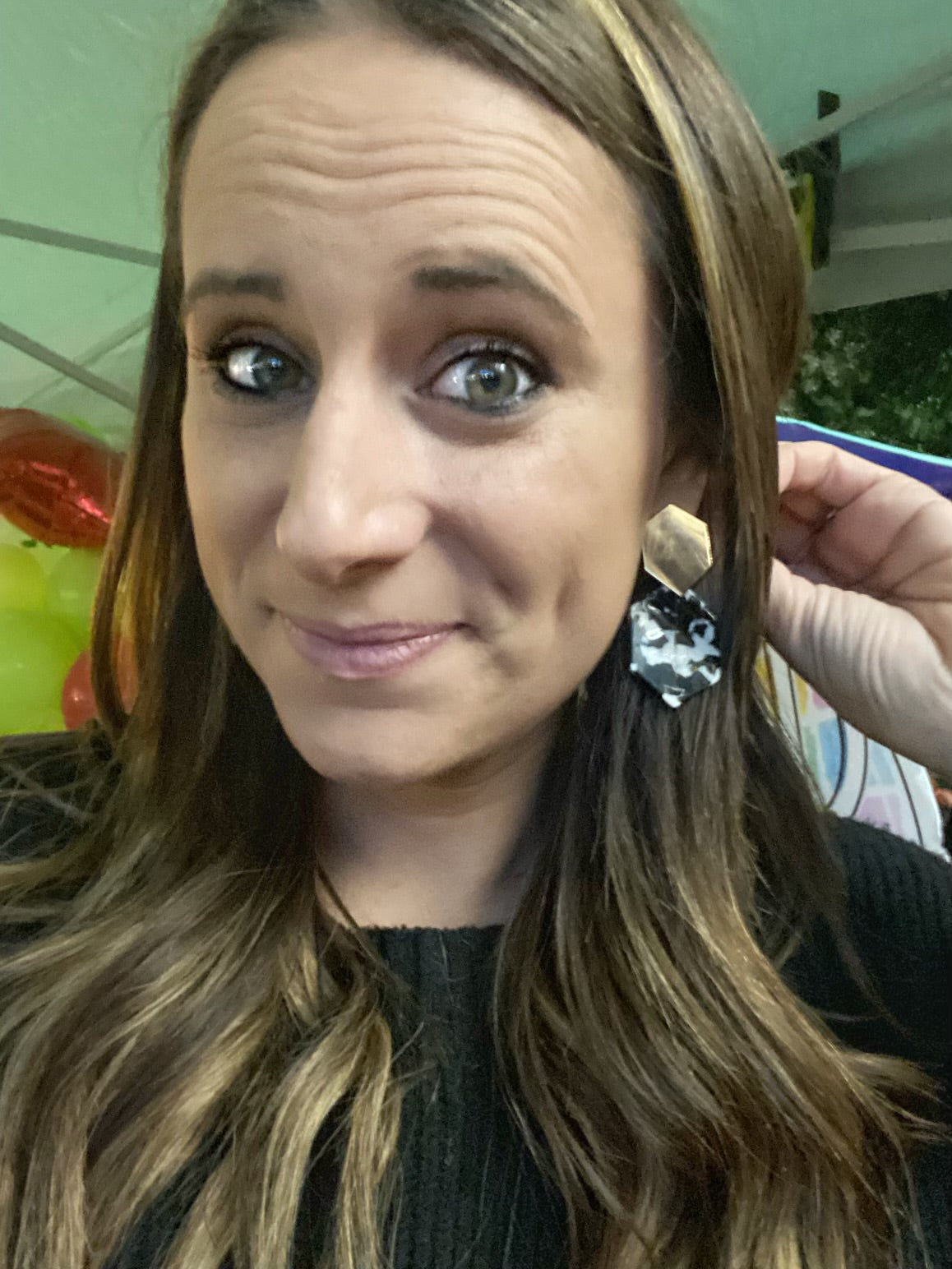 Black & White Hexagon Earrings