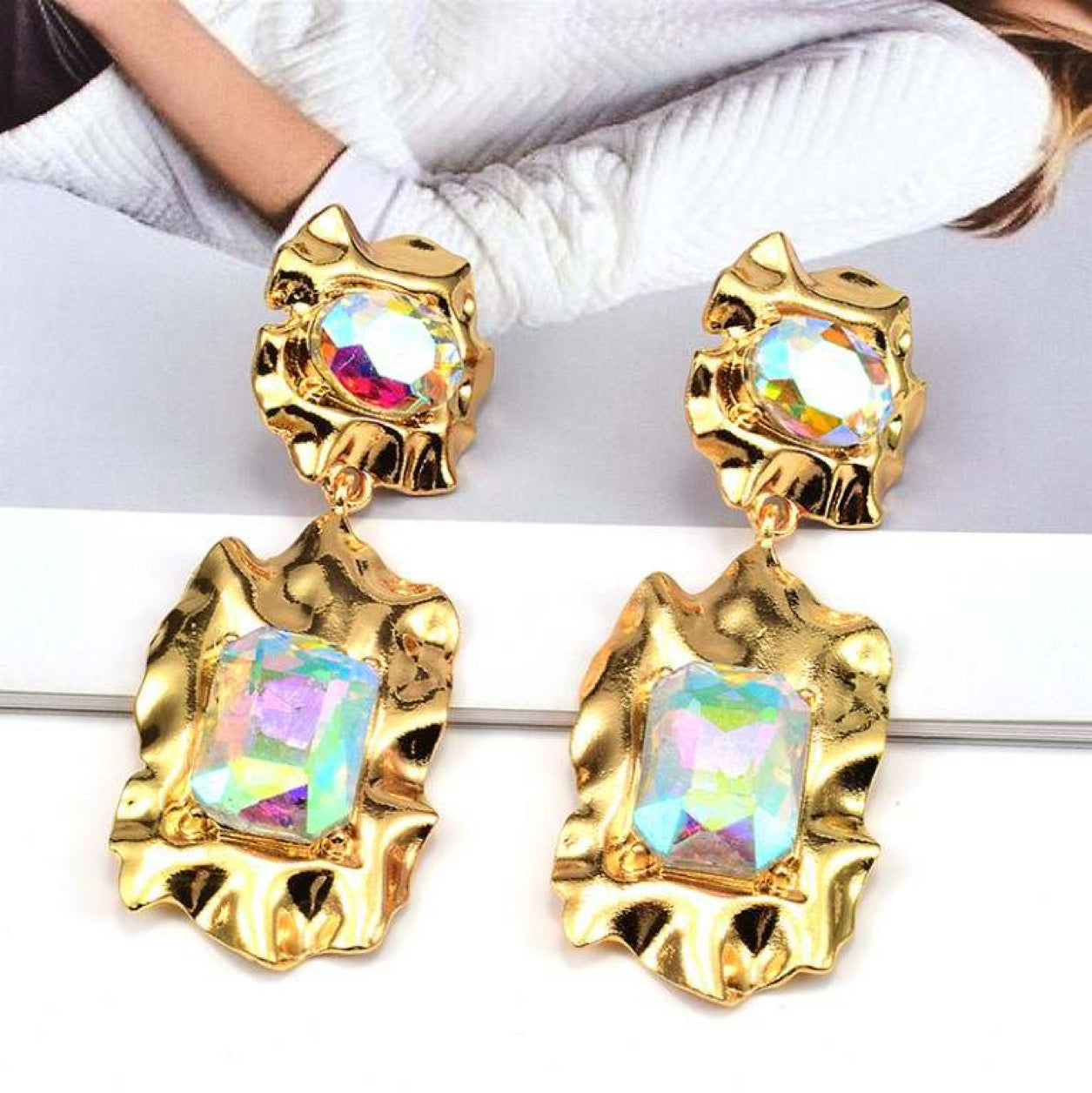 gold earrings, statement earrings, rhinestone earrings, bold earrings, cheap earrings