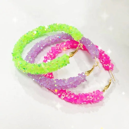 Sparkling Bright Hoop Earrings