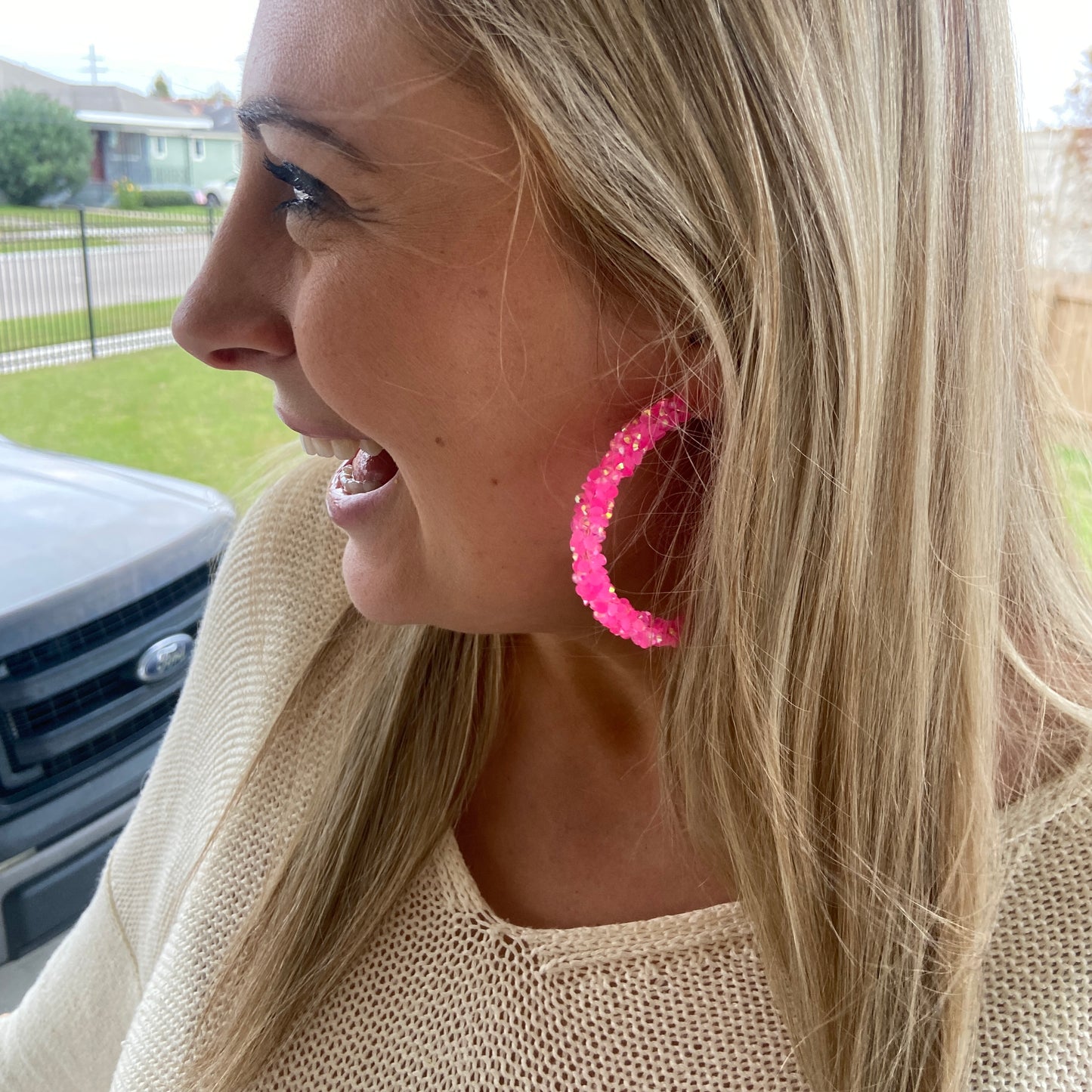 Sparkling Bright Hoop Earrings