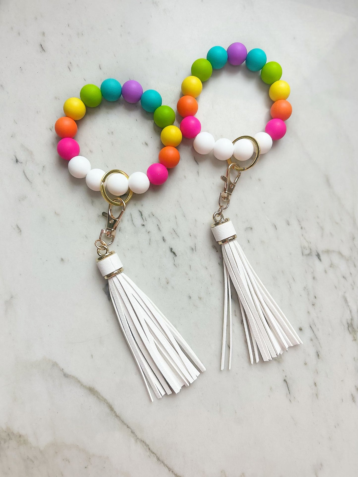 Neon Rainbow Wristband Keychain