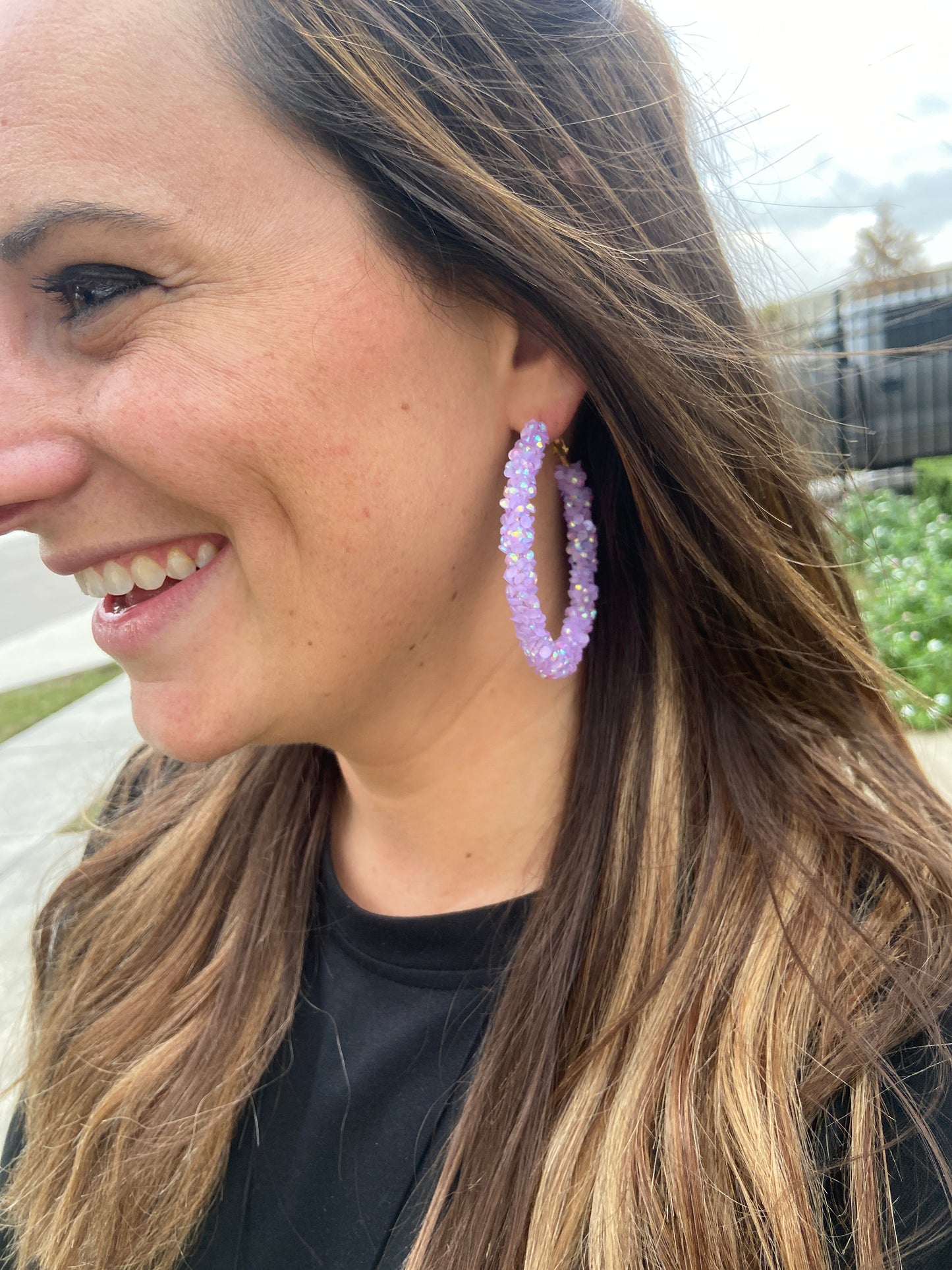 Sparkling Bright Hoop Earrings