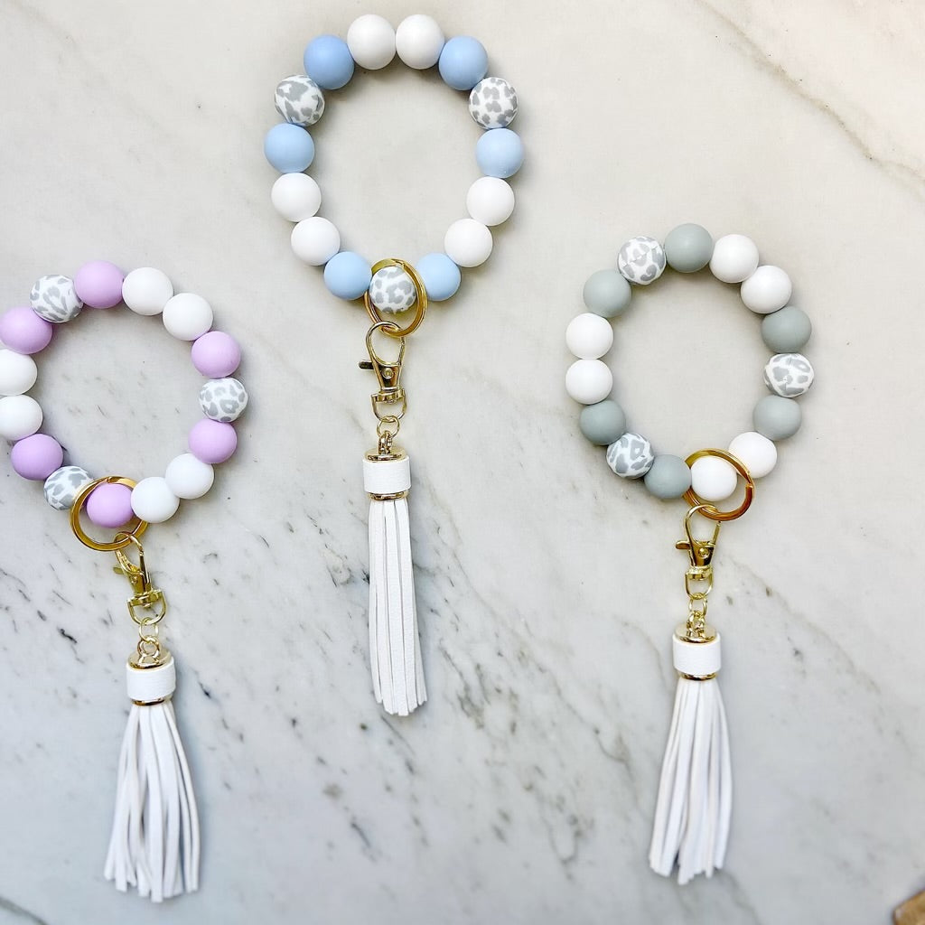 Subtle Party Animal: Light Blue Wristband Keychain