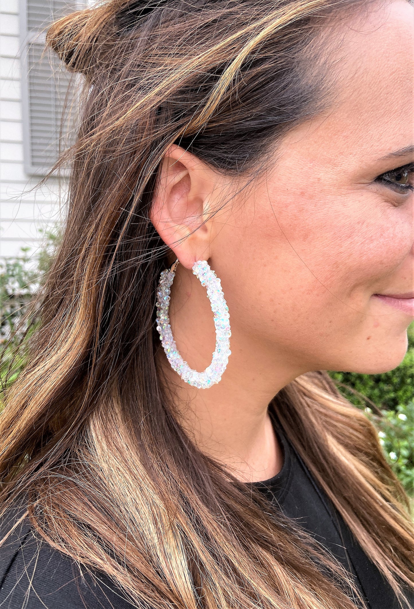 Sparkling Bright Hoop Earrings