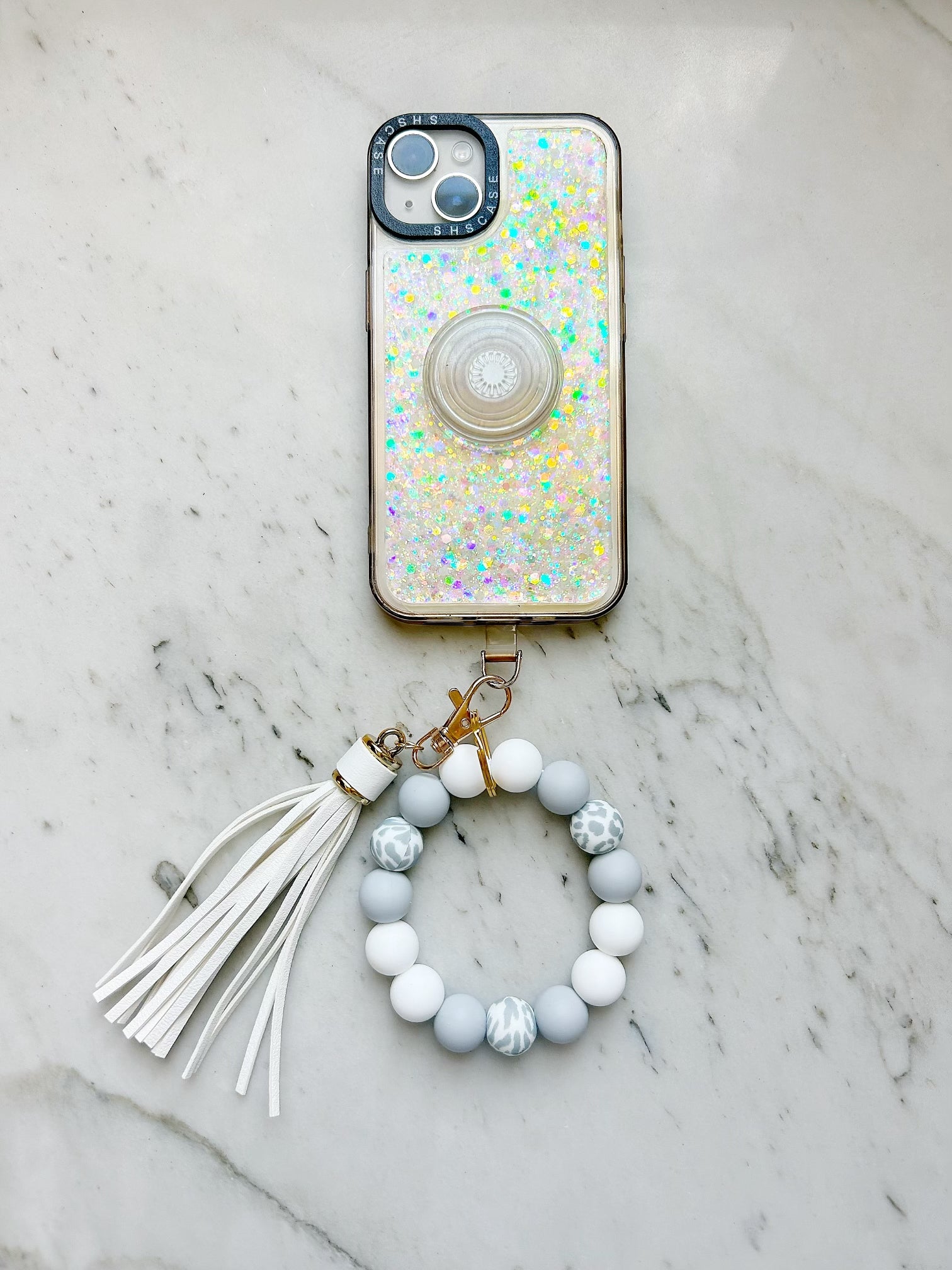 Phone Wristband Keychain: Grey Subtle Party Animal – lanyardlovebirds