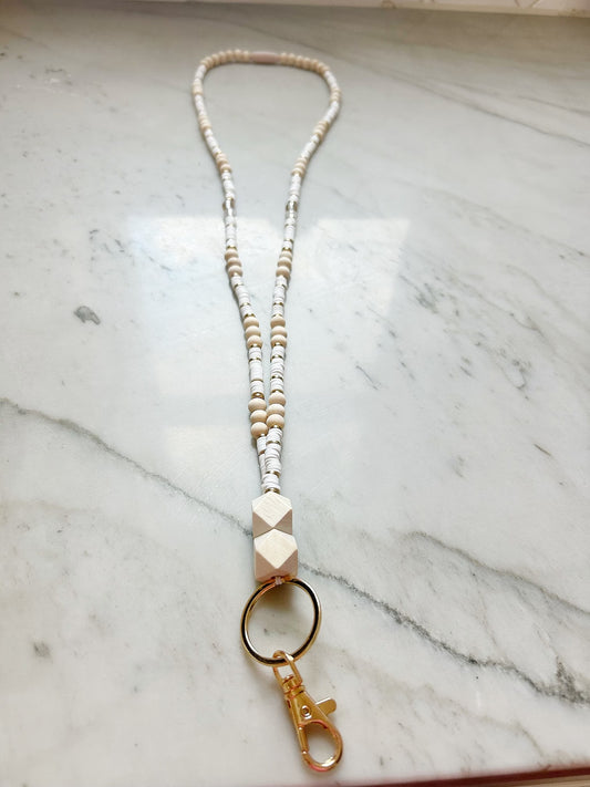 The Neutral Pallette Lanyard (Fully Beaded)