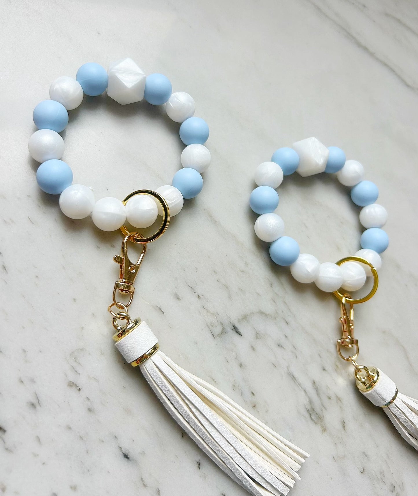 Baby Blue Bliss Wristband Keychain