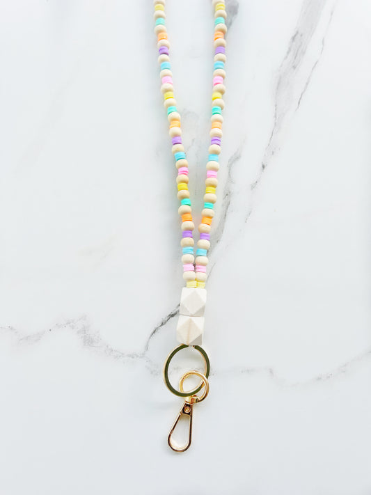 Pastel Perfection Lanyard (Fully Beaded)
