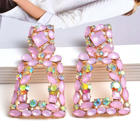 Pink Pop Jeweled Earrings